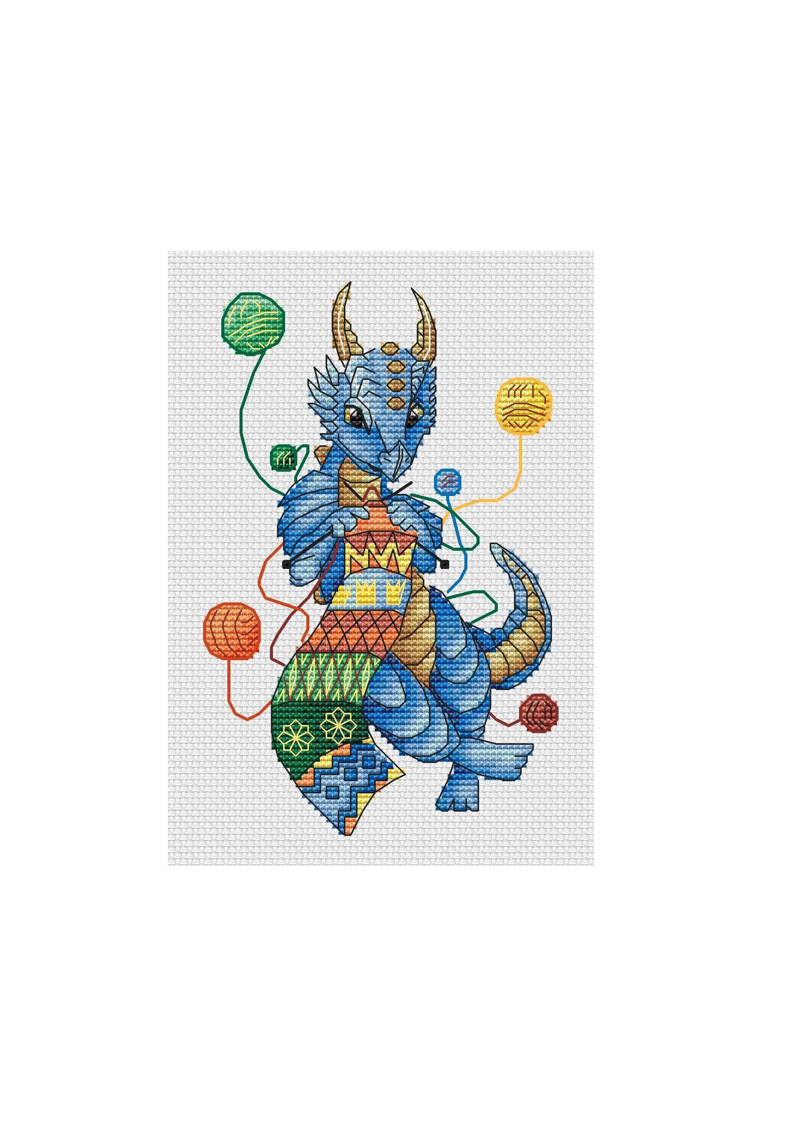 Dragon Cross Stitch Pattern PDF Instant Download Fantasy Cross Etsy