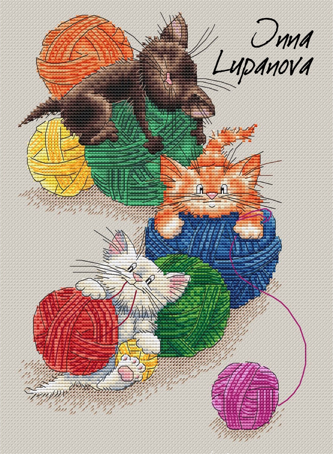 Kitten Cross Stitch Pattern PDF Instant Download Cute Cross | Etsy