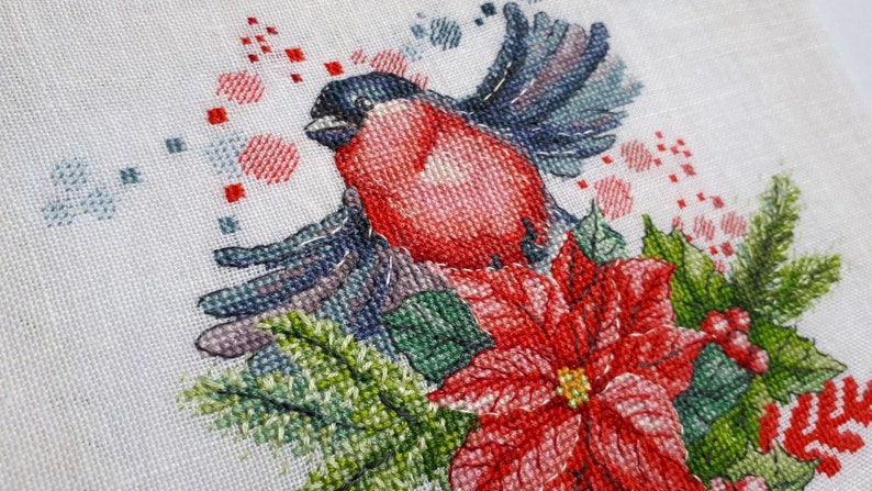 Christmas Poinsettia Counted Cross Stitch Pattern Pdf Instant Download Sewing Fiber Quilting Fontane Physio De