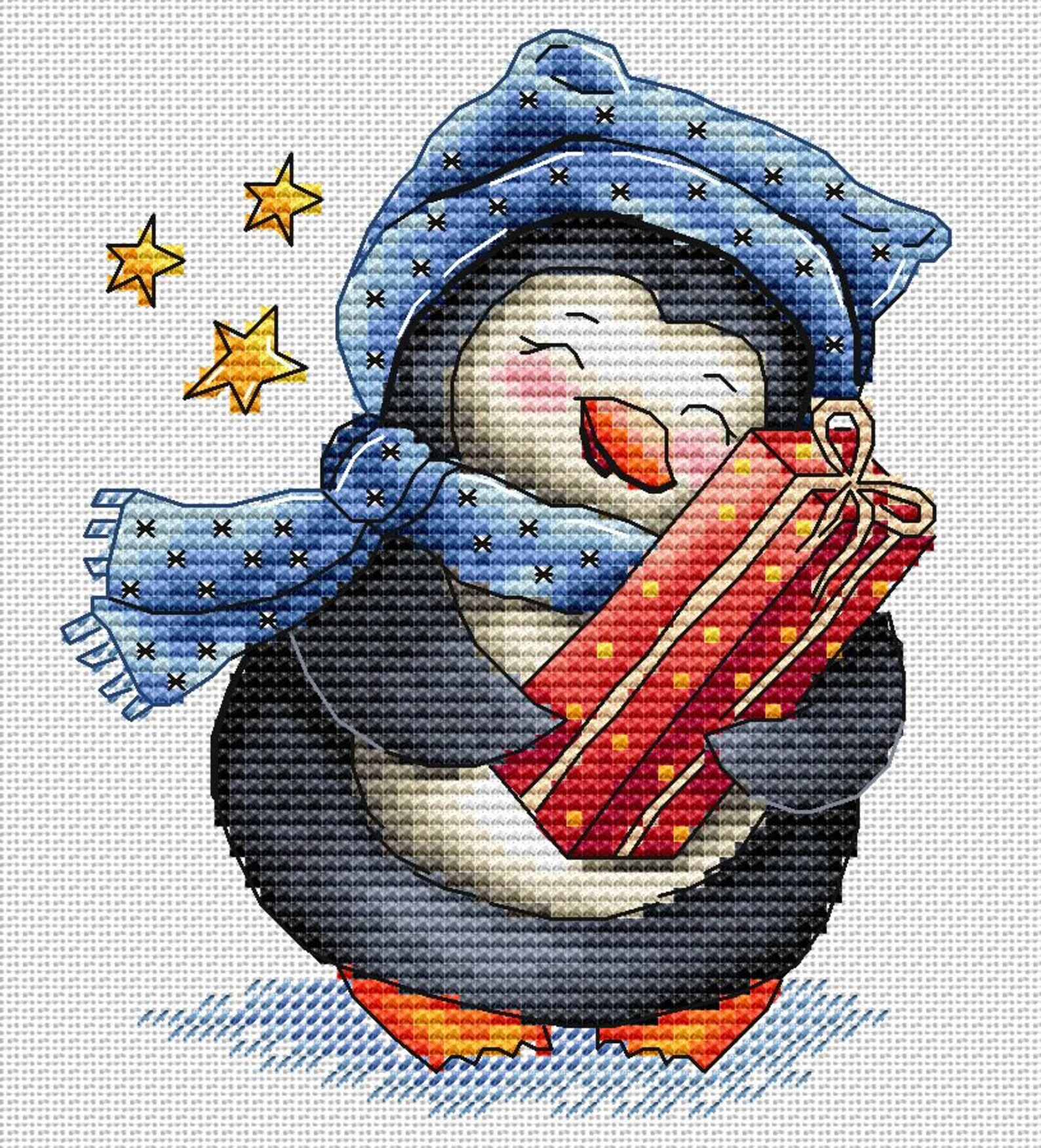 Penguin Cross Stitch Pattern PDF Instant Download Animal Cross | Etsy