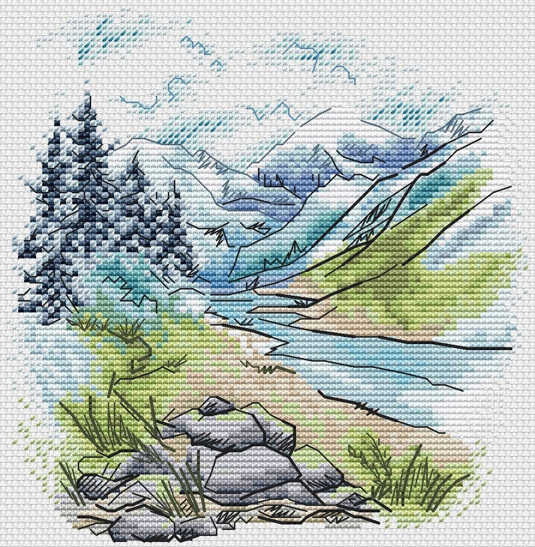 Landscape Cross Stitch Pattern PDF Instant Download Nature | Etsy