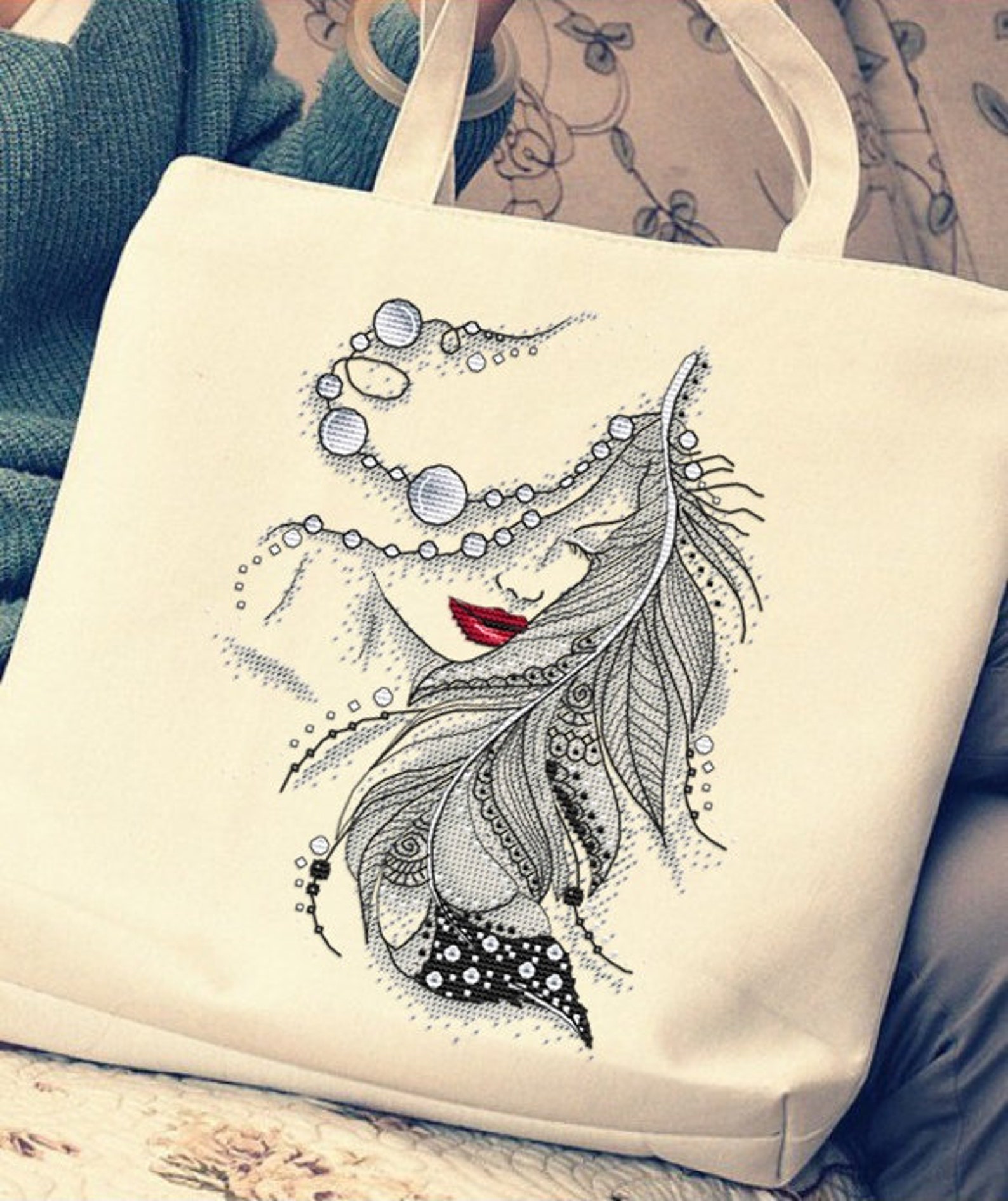 Cross Stitch Pattern PDF Instant Download Lady Cross Stitch Etsy