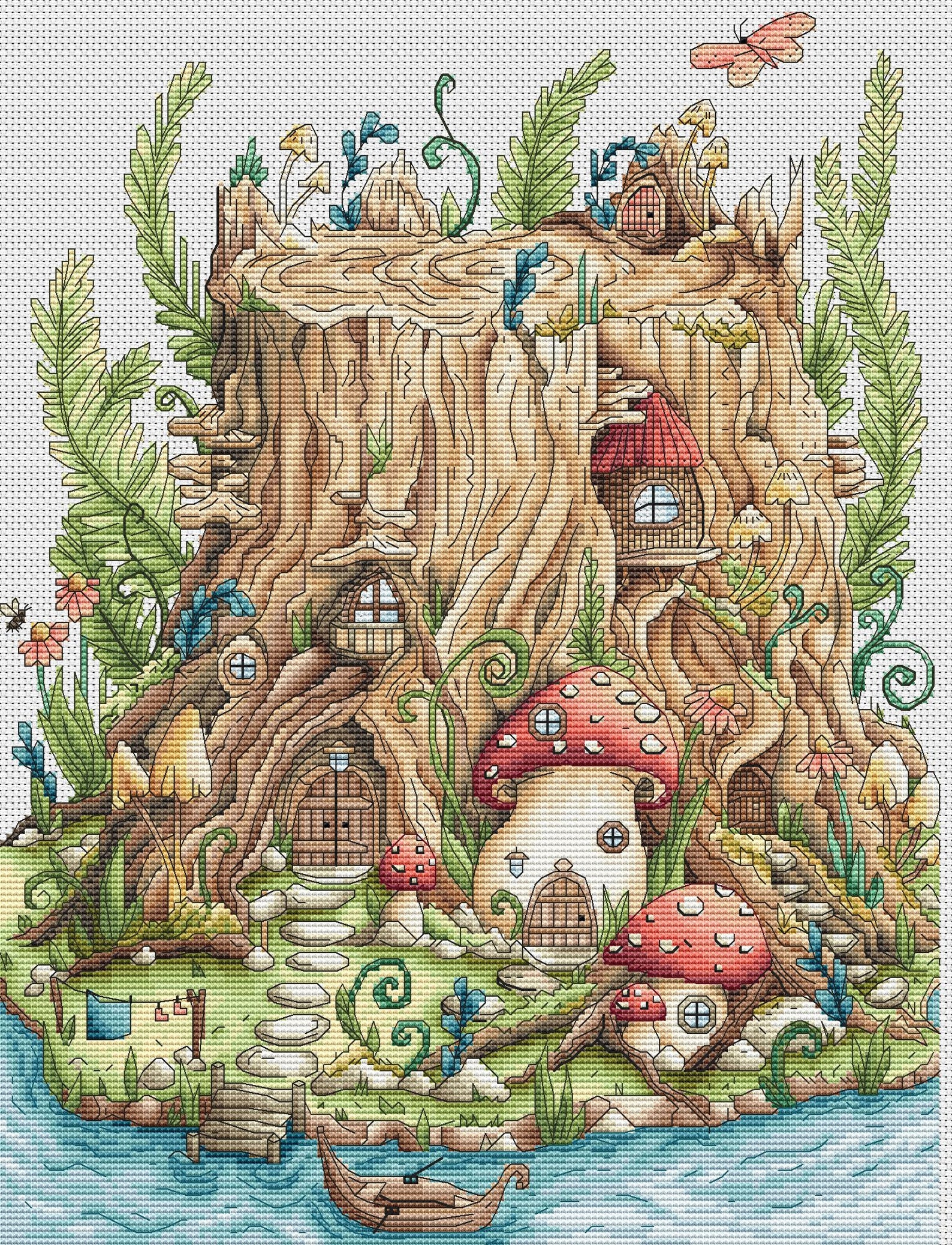 House Cross Stitch Pattern PDF Instant Download Wood Cross | Etsy