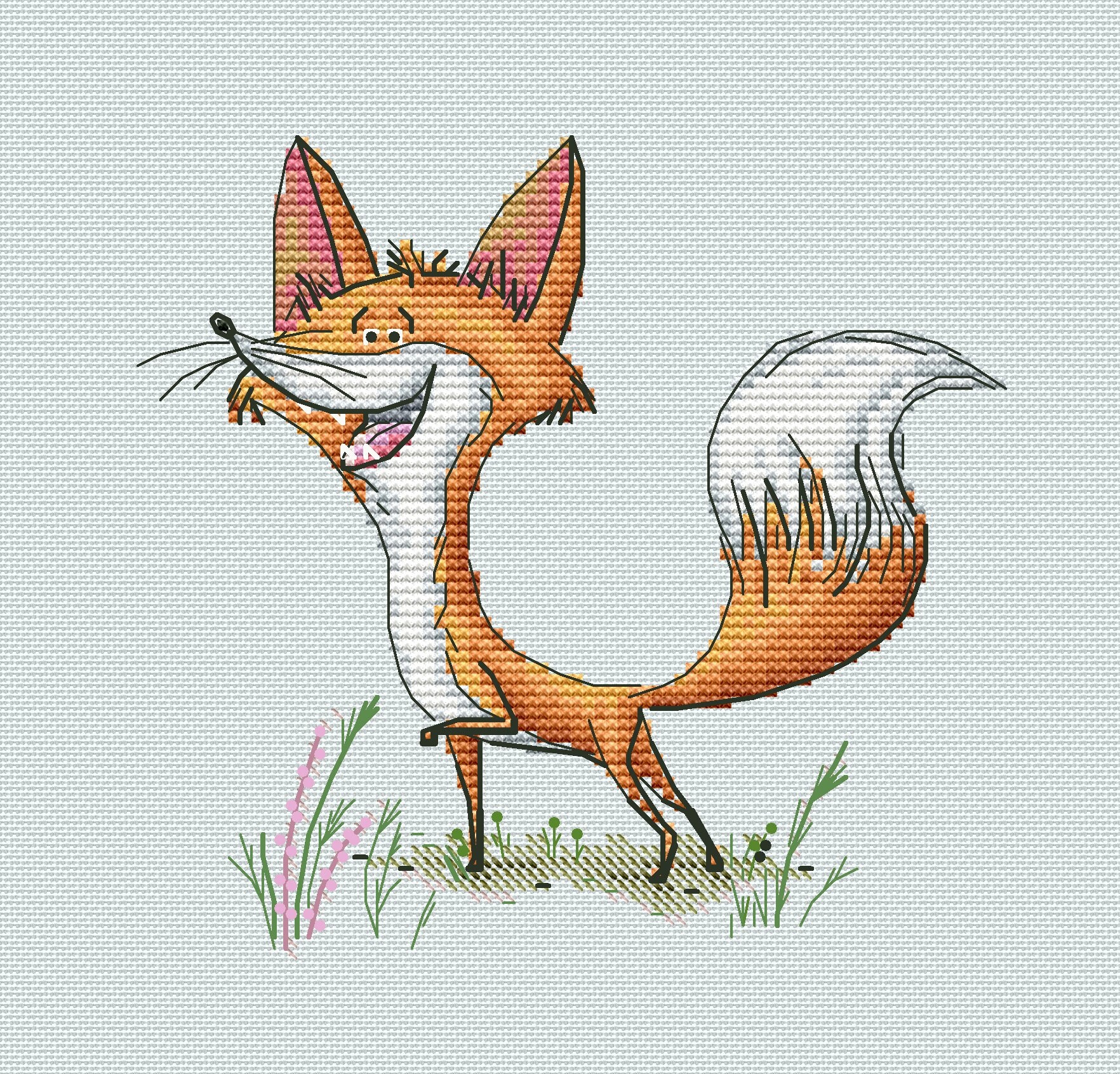Fox Cross Stitch Pattern PDF Instant Download Animal Cross Etsy