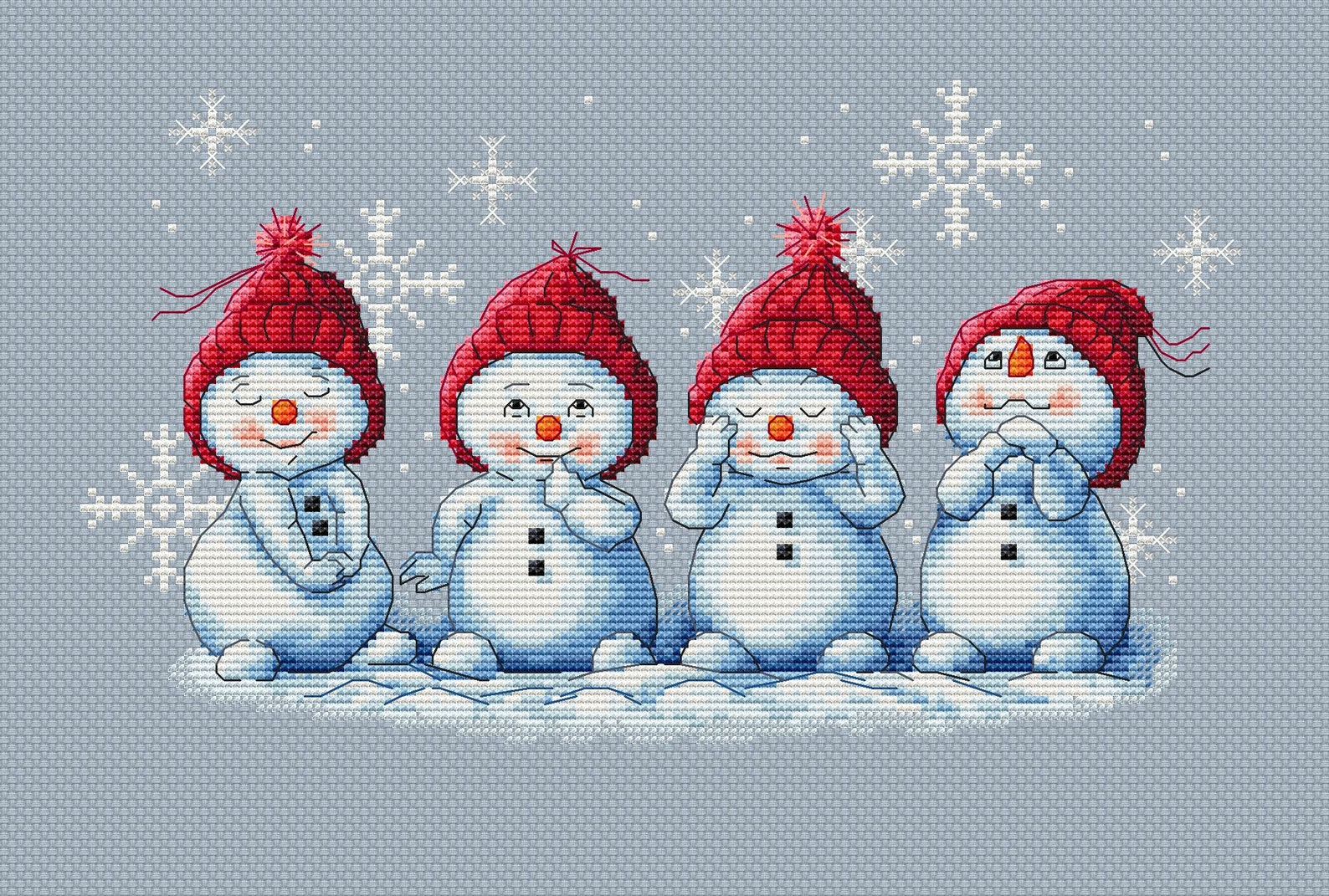 Snowman Cross Stitch Pattern PDF Instant Download Cute Cross Etsy