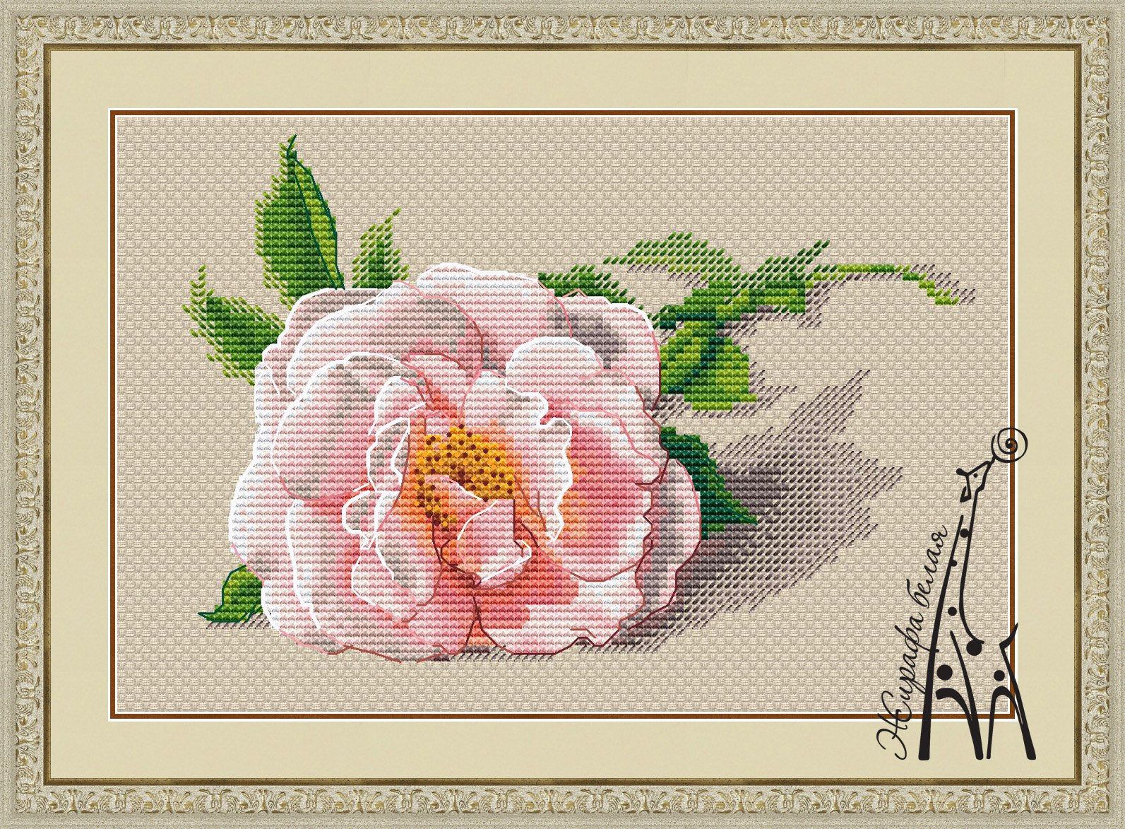 Rose Cross Stitch Pattern PDF Instant Download Pink Cross Etsy