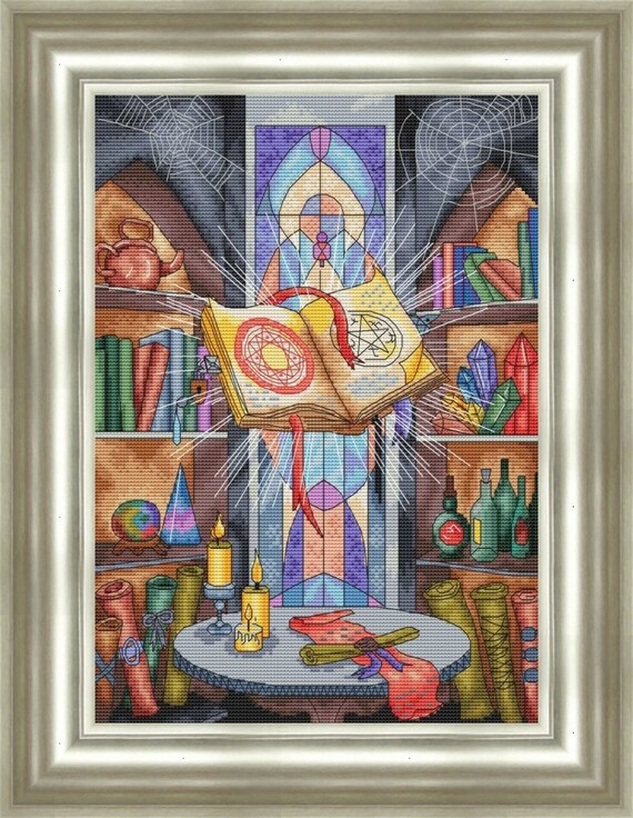 Book Cross Stitch Pattern PDF Instant Download Fantasy Cross Etsy