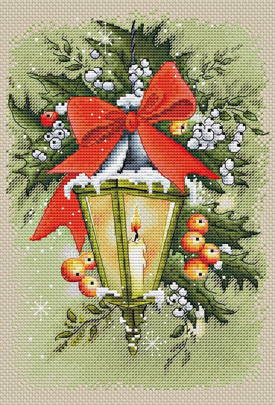 Lantern Cross Stitch Pattern PDF Instant Download Christmas Etsy