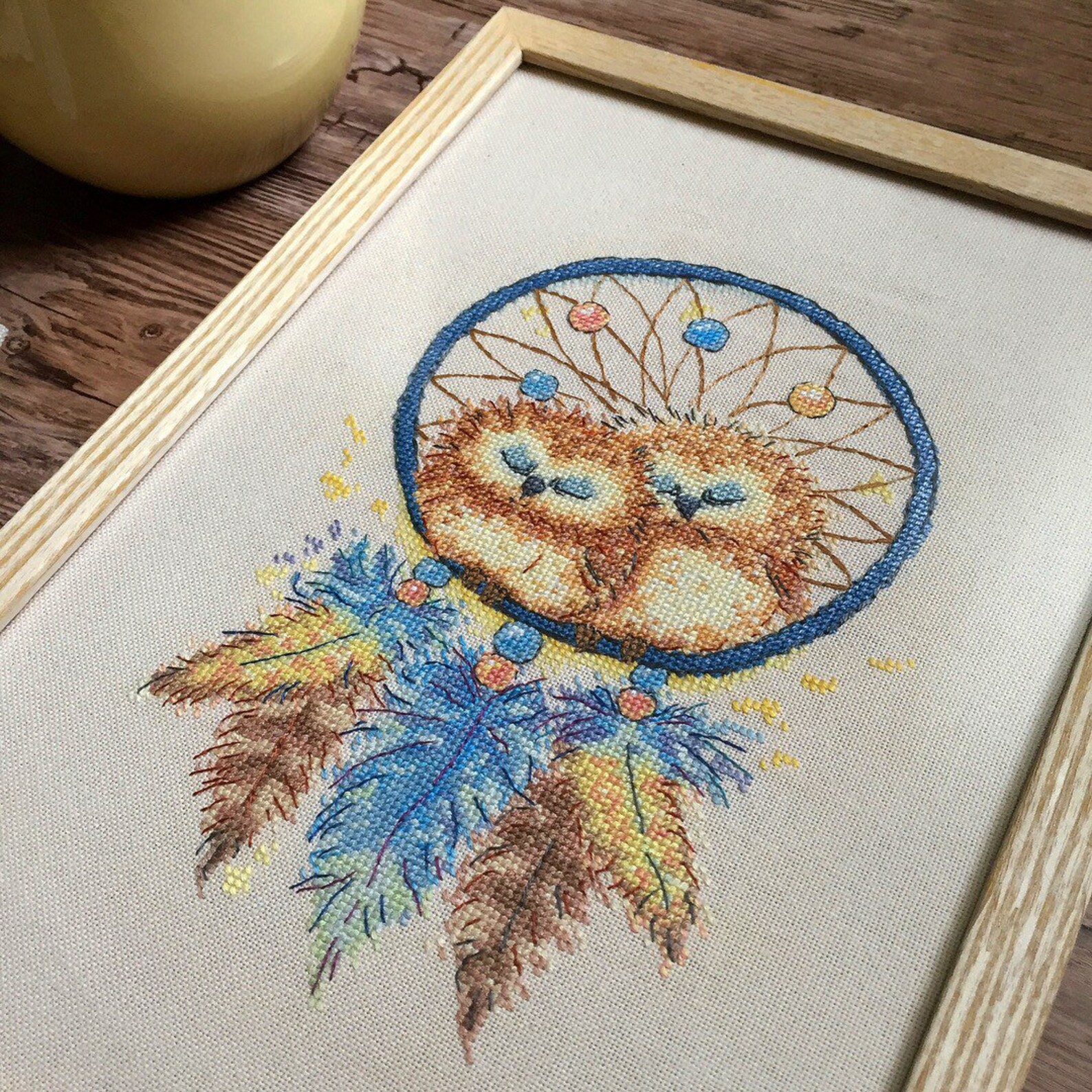 Dream Catcher Cross Stitch Pattern PDF Instant Download Owl | Etsy
