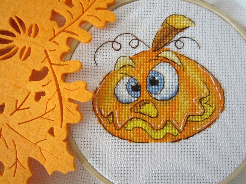 Pumpkin Cross Stitch Pattern PDF Instant Download Halloween Cross Stitch Easy Cross Stitch Cute Cross Stitch Nursery Cross Stitch Modern