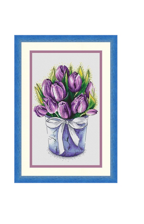 Tulip Cross Stitch Pattern PDF Instant Download Spring Cross Etsy