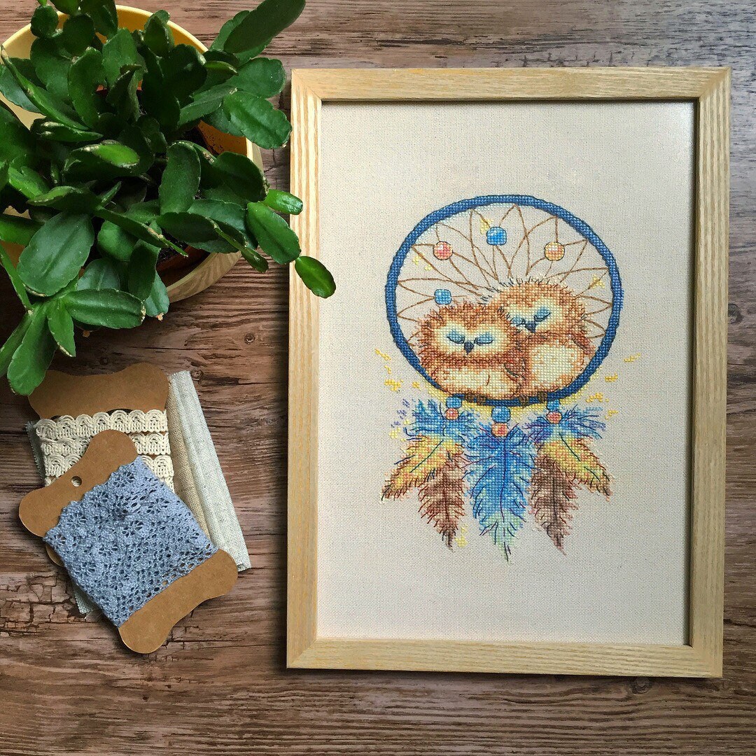 Dream Catcher Cross Stitch Pattern PDF Instant Download Owl | Etsy