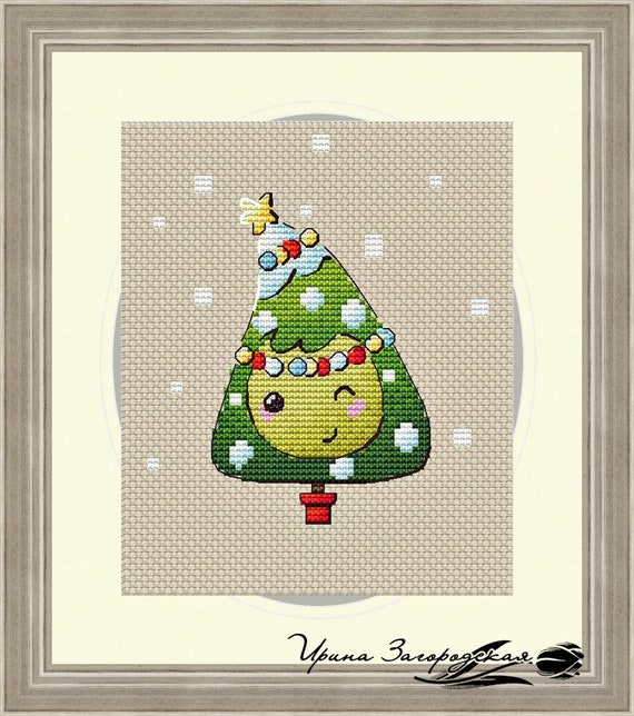 Xmas Tree Cross Stitch Pattern Pdf Instant Download Cute Cross Stitch Nursery Cross Stitch Easy Cross Stitch Plastic Canvas Cross Stitch