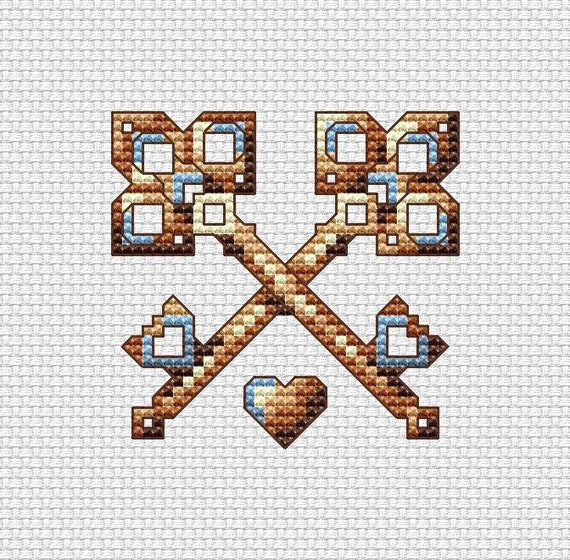 Key Cross Stitch Pattern PDF Instant Download Cute Cross | Etsy