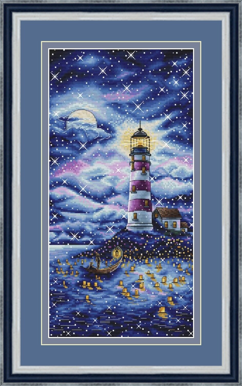 Lighthouse Cross Stitch Pattern PDF Instant Download Night Etsy