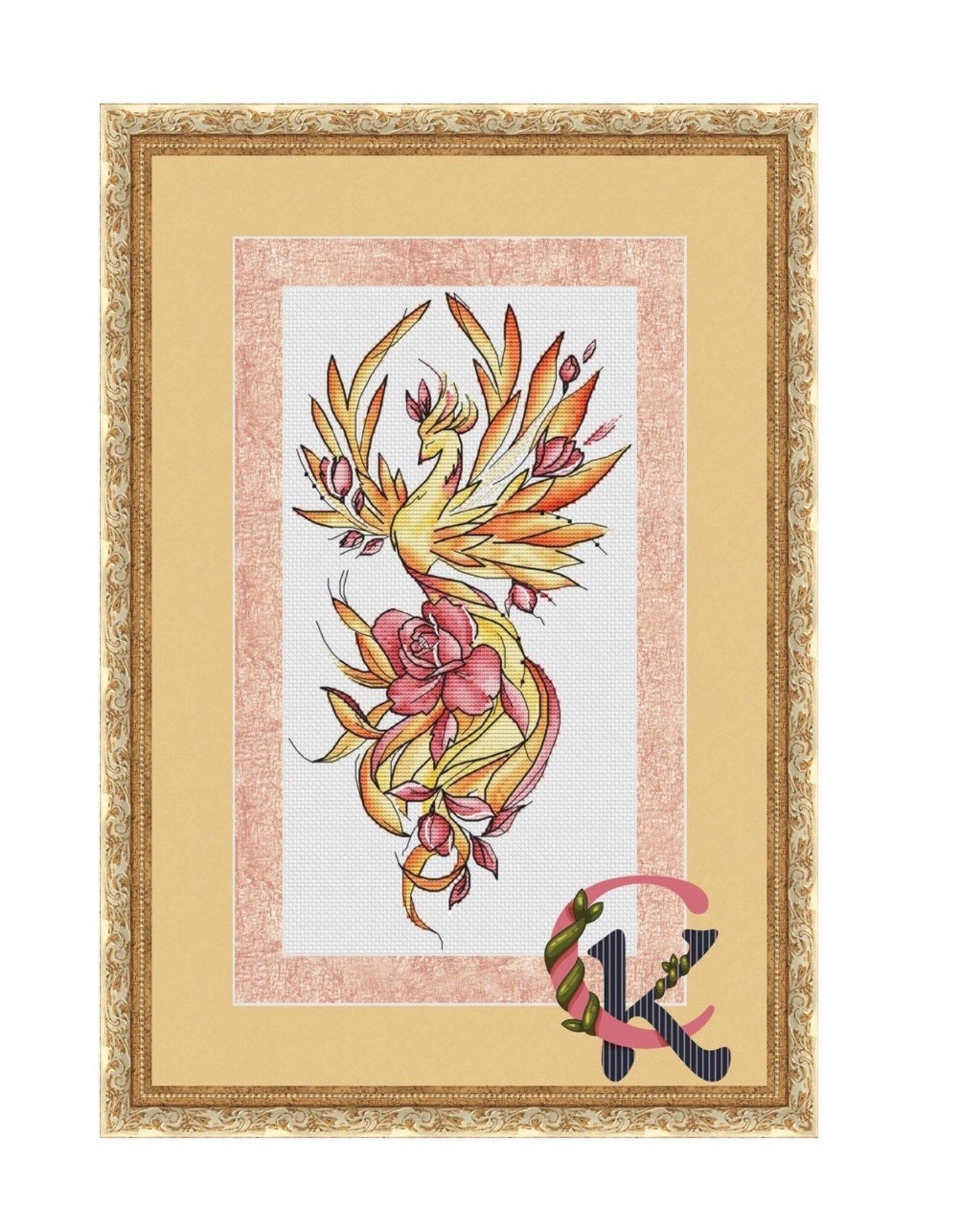 Phoenix Cross Stitch Pattern PDF Instant Download Bird Cross Etsy
