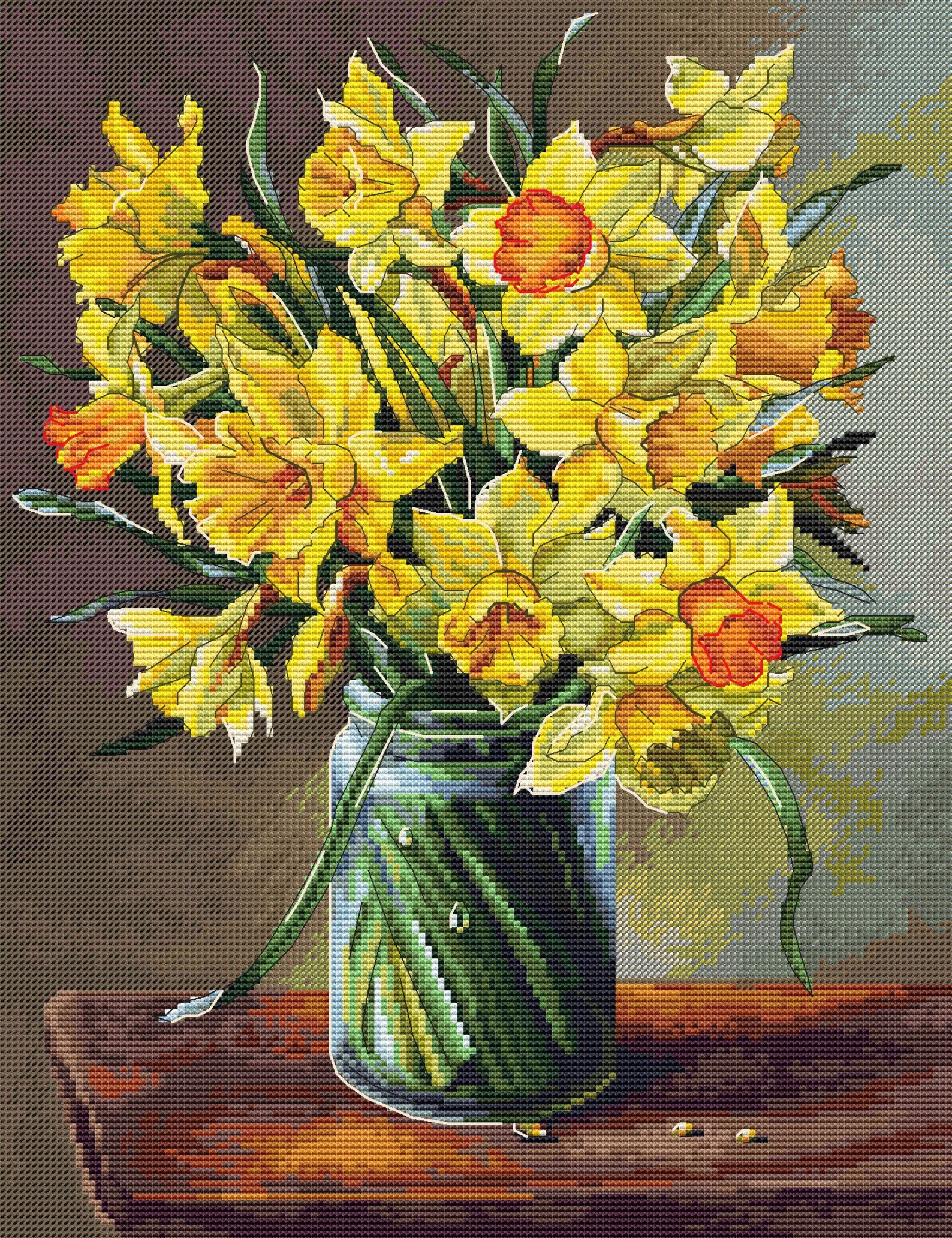 Daffodil Cross Stitch Pattern PDF Instant Download Flower | Etsy