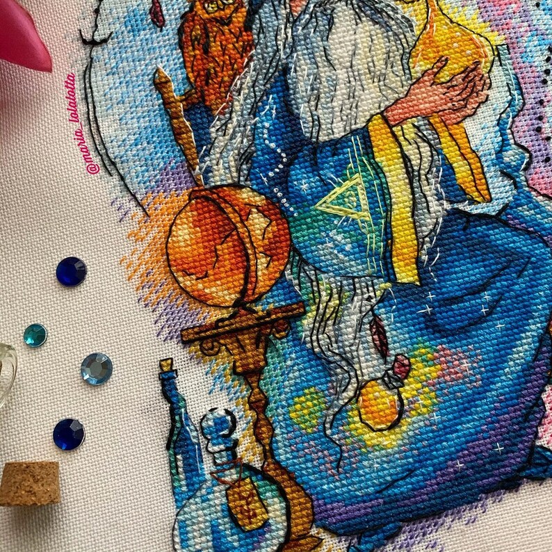 Magic Cross Stitch Pattern PDF Instant Download Alchemist | Etsy