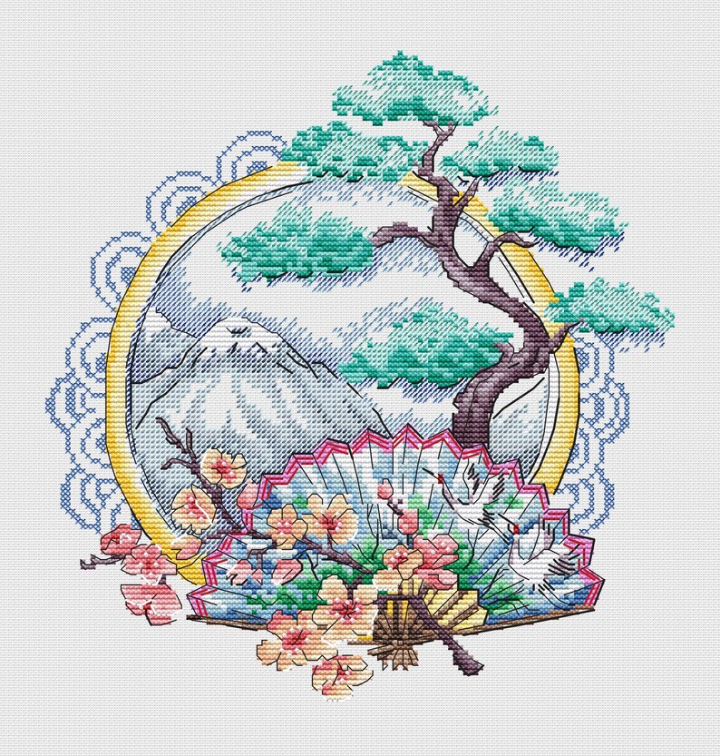 Landscape Cross Stitch Pattern PDF Instant Download Spring | Etsy