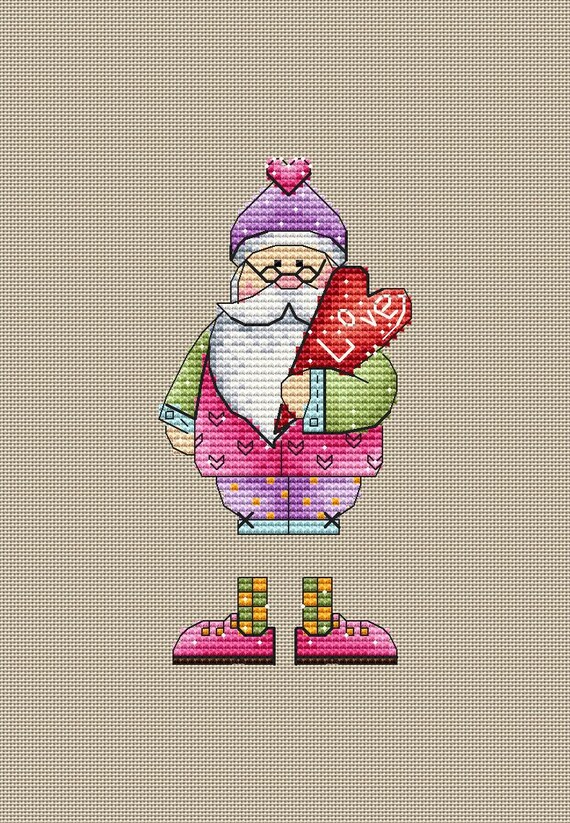 Santa Cross Stitch Pattern PDF Instant Download Christmas Etsy