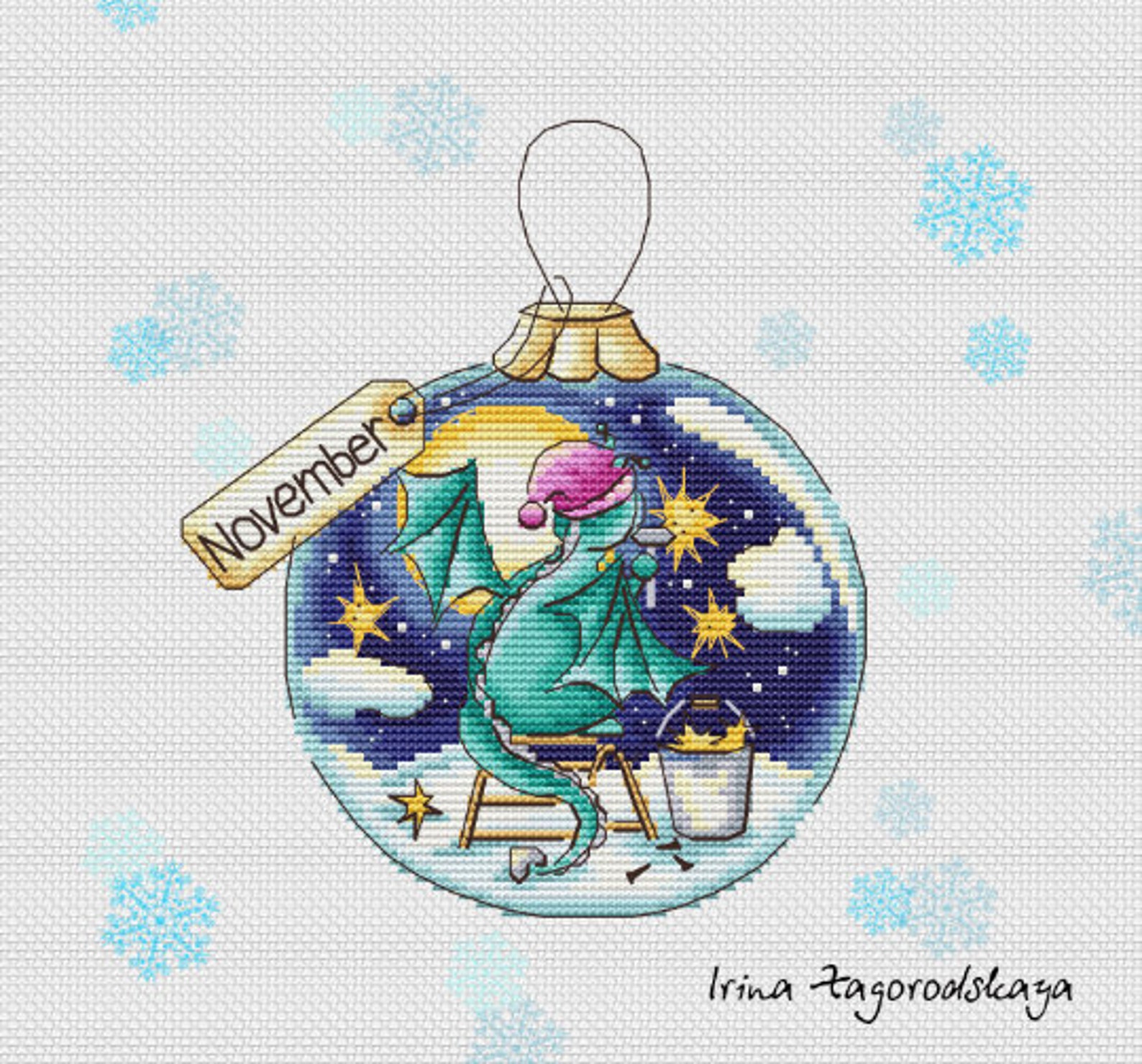 Dragon Cross Stitch Pattern PDF Instant Download November | Etsy