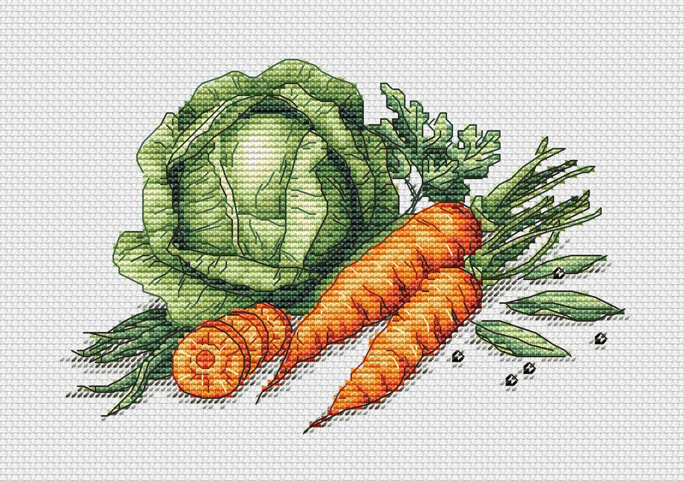 Vegetable Cross Stitch Pattern PDF Instant Download Carrot Etsy