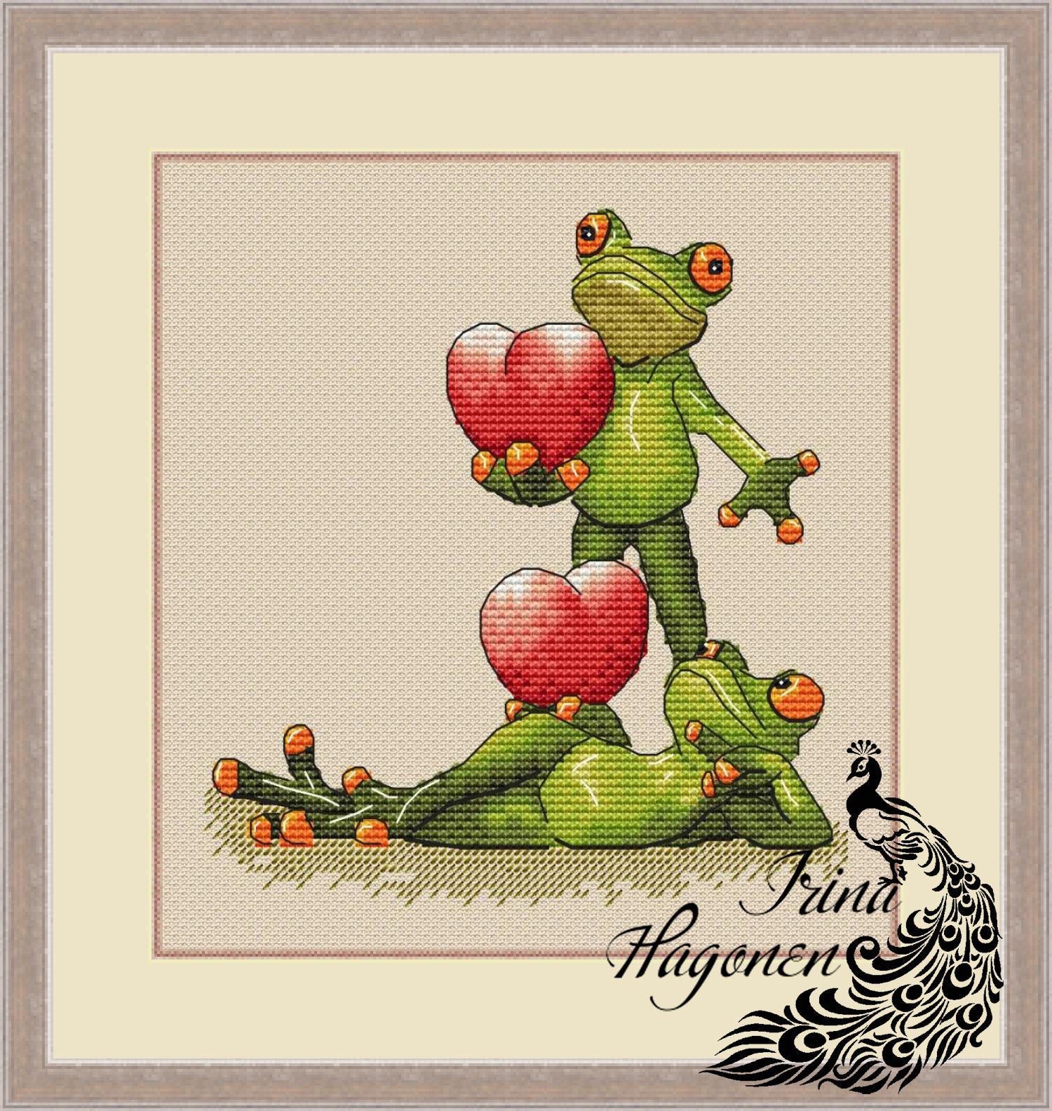 Frog Cross Stitch Pattern PDF Instant Download Modern Cross | Etsy