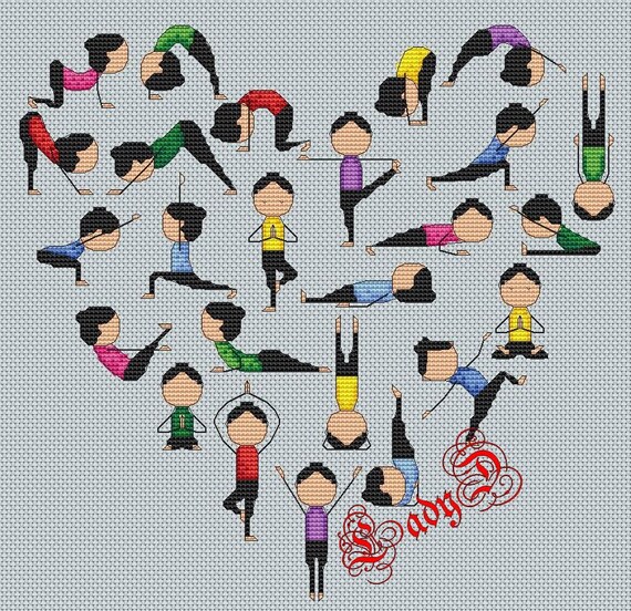 Yoga Cross Stitch Pattern PDF Instant Download Sports Etsy