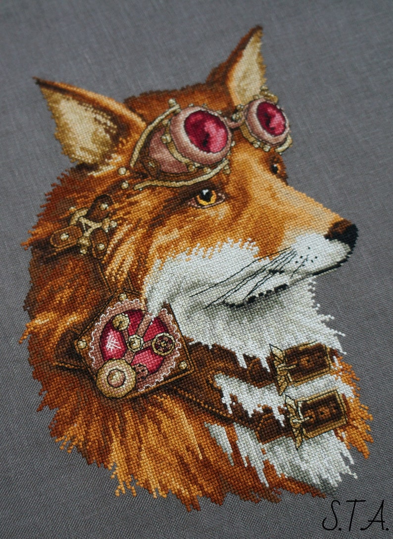 Fox Cross Stitch Pattern PDF Instant Download Steampunk Cross Etsy Vest sewing patterns pattern mens vests suit victorian pdf dress steampunk waistcoat gilet colete jacket costume para altered easily tried