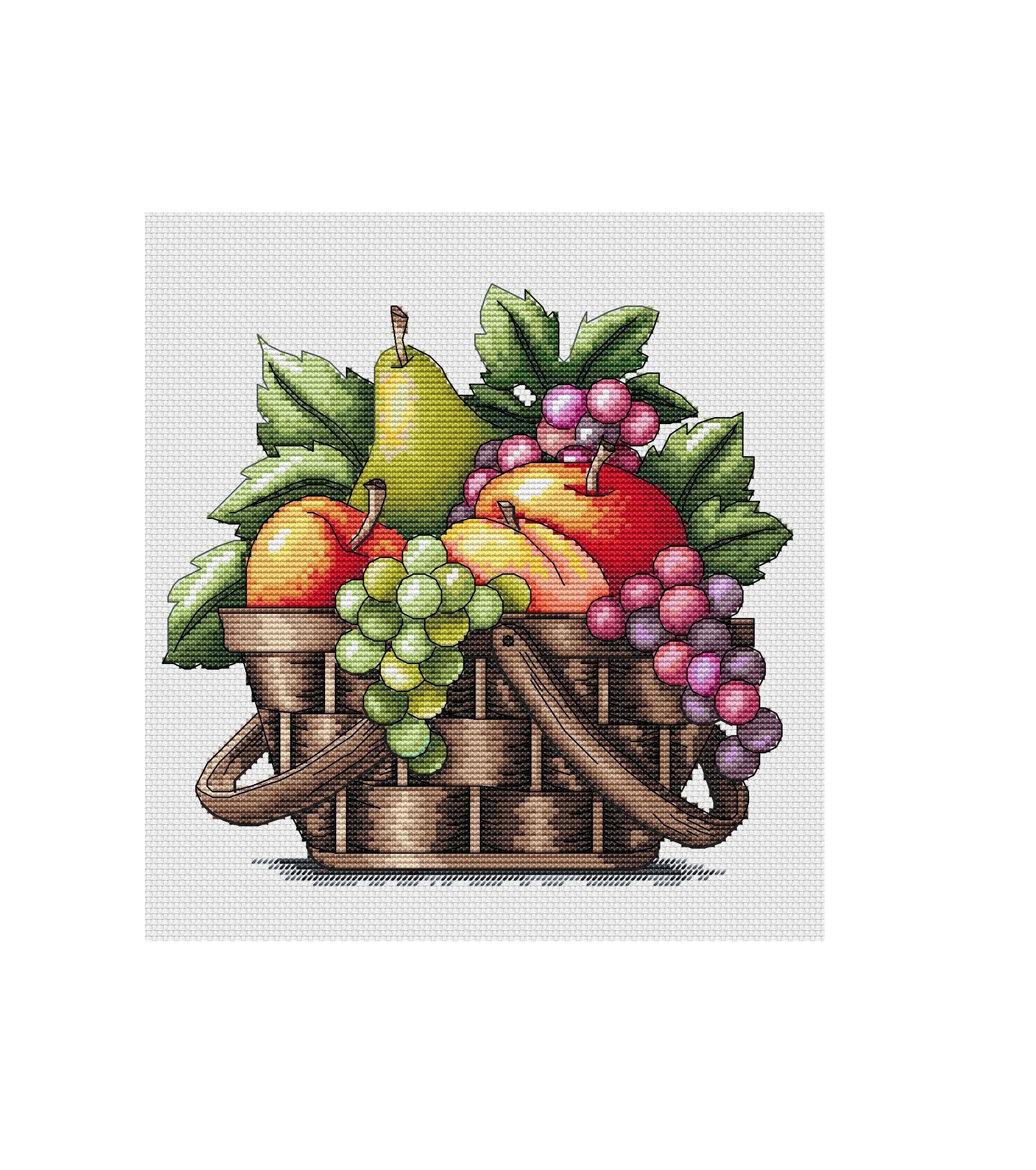 Fruit Cross Stitch Pattern PDF Instant Download Basket Cross | Etsy