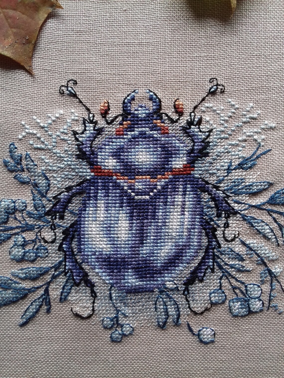 Beetle Cross Stitch Pattern PDF Instant Download Insect Cross Etsy