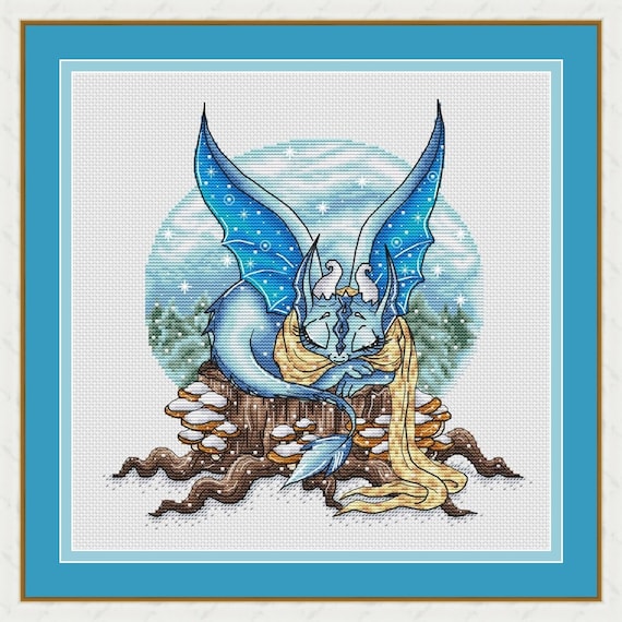 Dragon Cross Stitch Pattern PDF Instant Download Winter Cross | Etsy