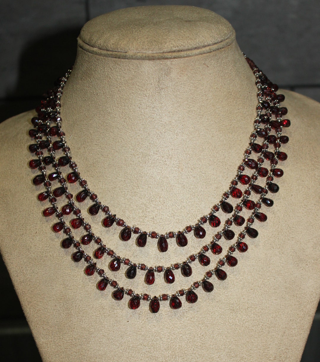 Gemme Naturali Pietra Granato Rosso Scuro Perline Rotonde Per - Foto 7