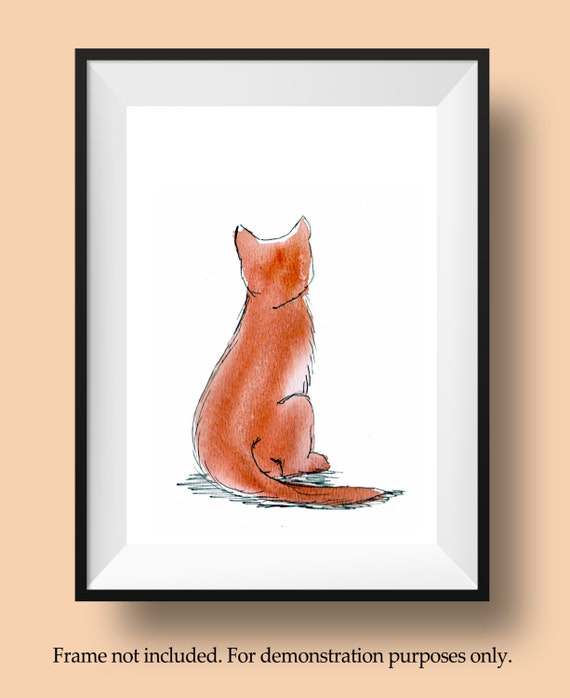 Ginger Cat Poster Tom Cat Art Prints Cats From Behind Dorm Wall Art Gifts For Her Bedroom Wall Art Cat Lover Gift Nursery Art Digby