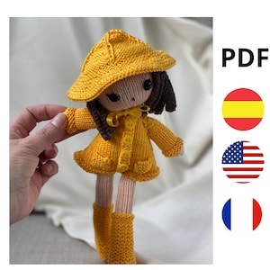 KNITTED DOLL/two needles/knitted doll pattern/easy doll knitting/knitted doll tutorial/Spanish and English.