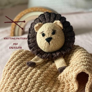 Baby Lovey Blanket Knitting Pattern PDF. Patrón manta de apego a dos Agujas. Knitting Comfort Blanket Pattern.  Español, inglés y francés.