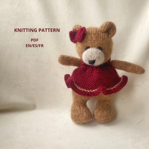 Patrón Osito a Dos Agujas PDF / Teddy Bear Tejido en Punto / Tutorial Paso a Paso / Knitting Pattern / Patron nounours à deux aiguilles