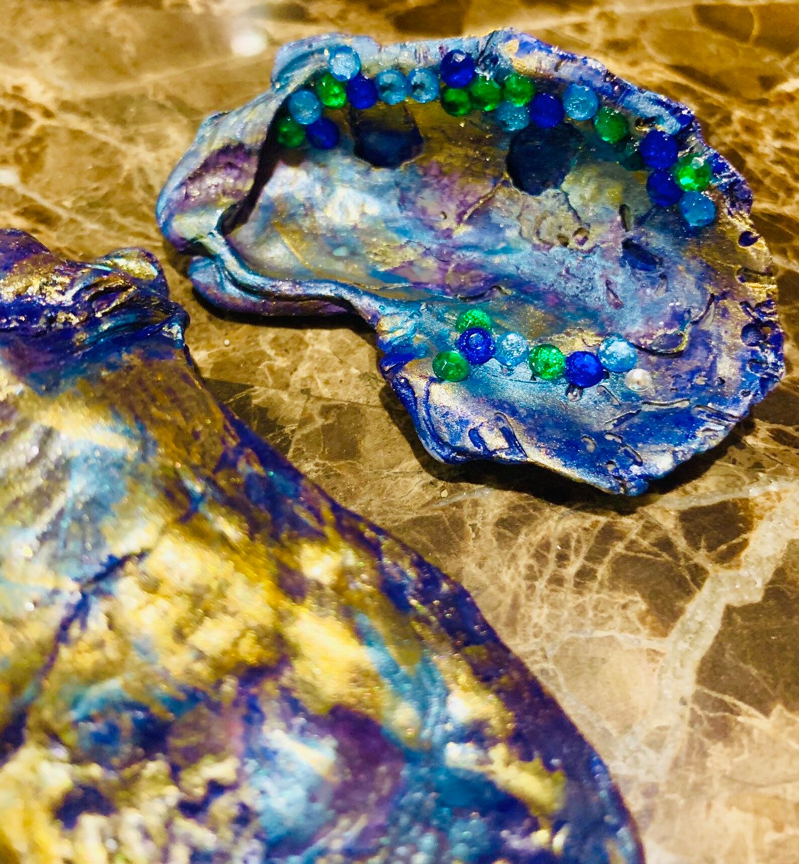 Oyster Shell/bling/peacock/rhinestones/coastal Decor/bridal - Etsy