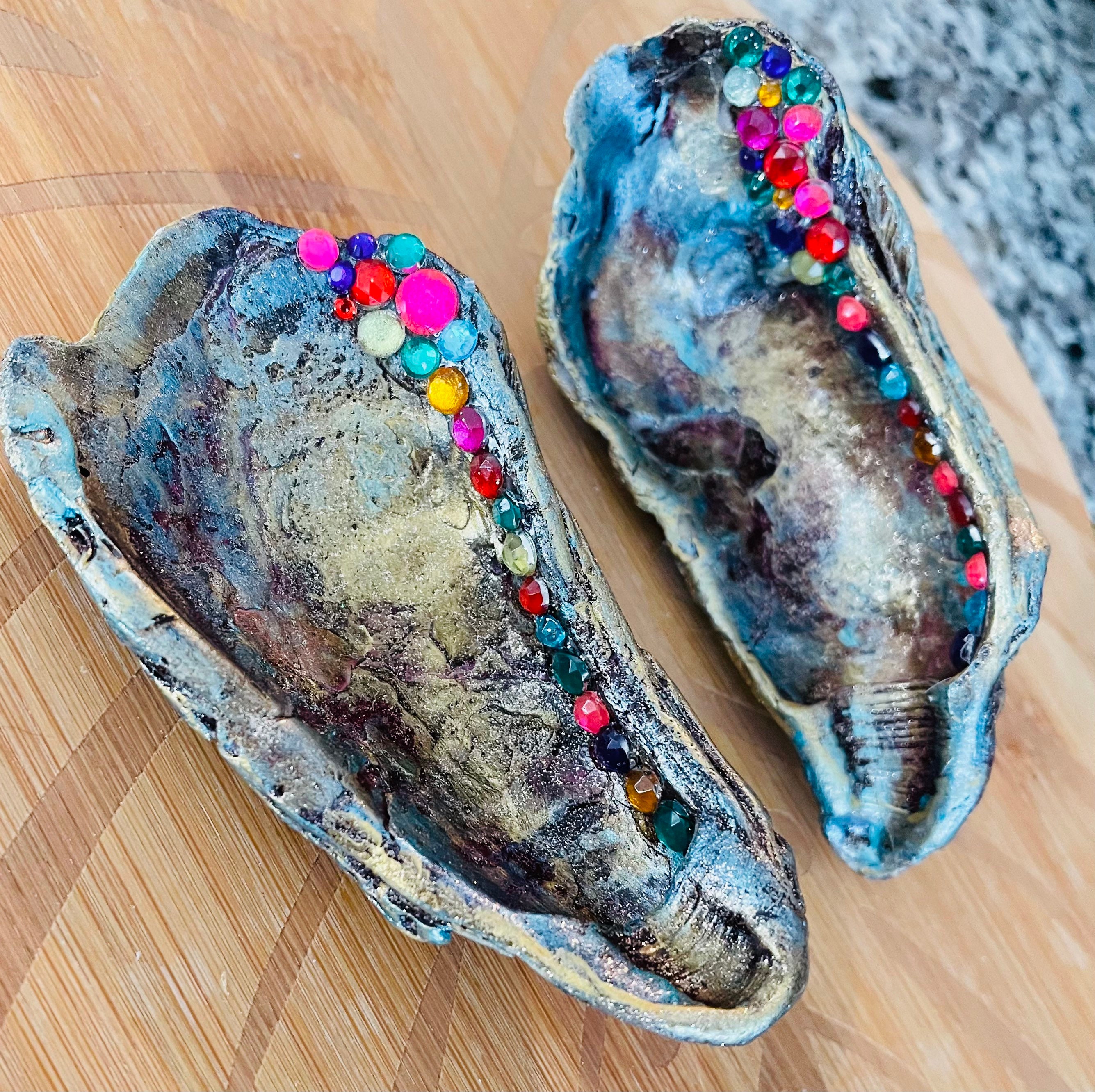 Oyster Shell/bling/peacock/rhinestones/coastal Decor/bridal - Etsy