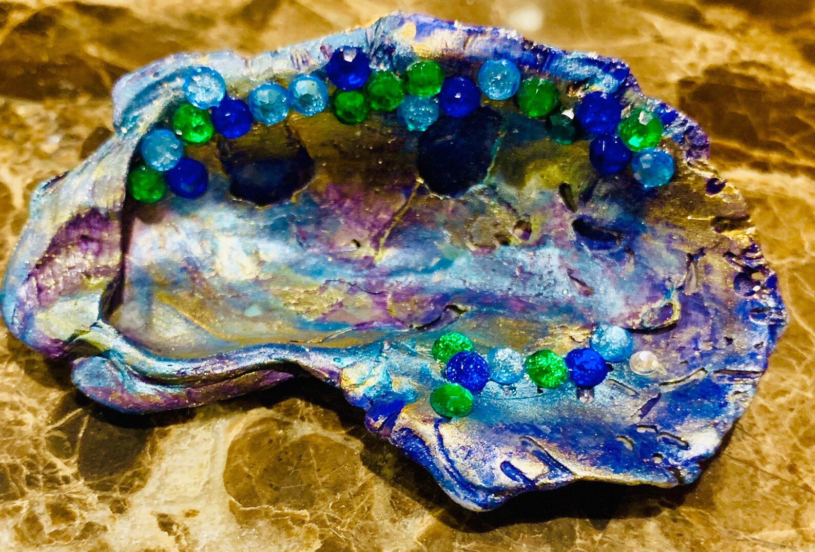 Oyster Shell/bling/peacock/rhinestones/coastal Decor/bridal - Etsy