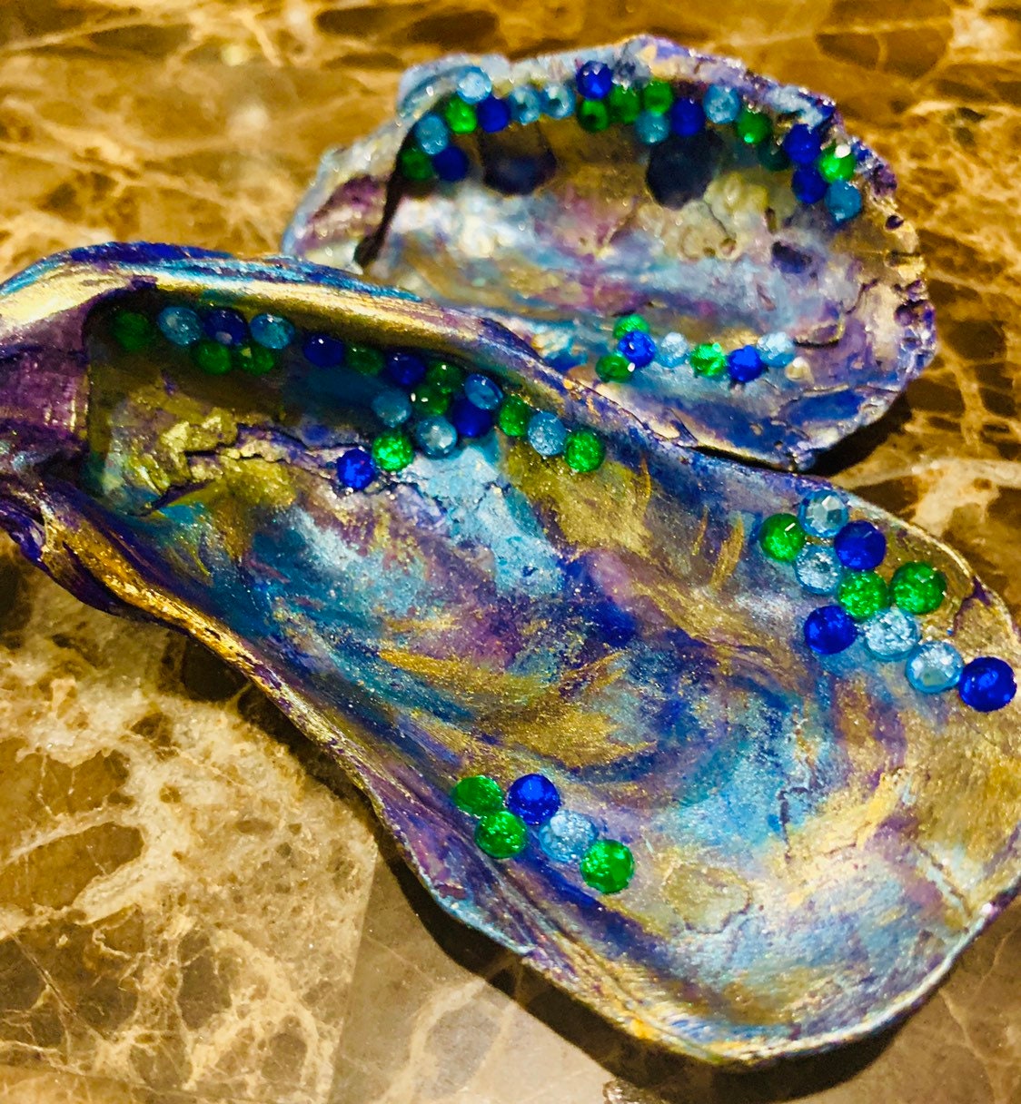 Oyster Shell/bling/peacock/rhinestones/coastal Decor/bridal - Etsy