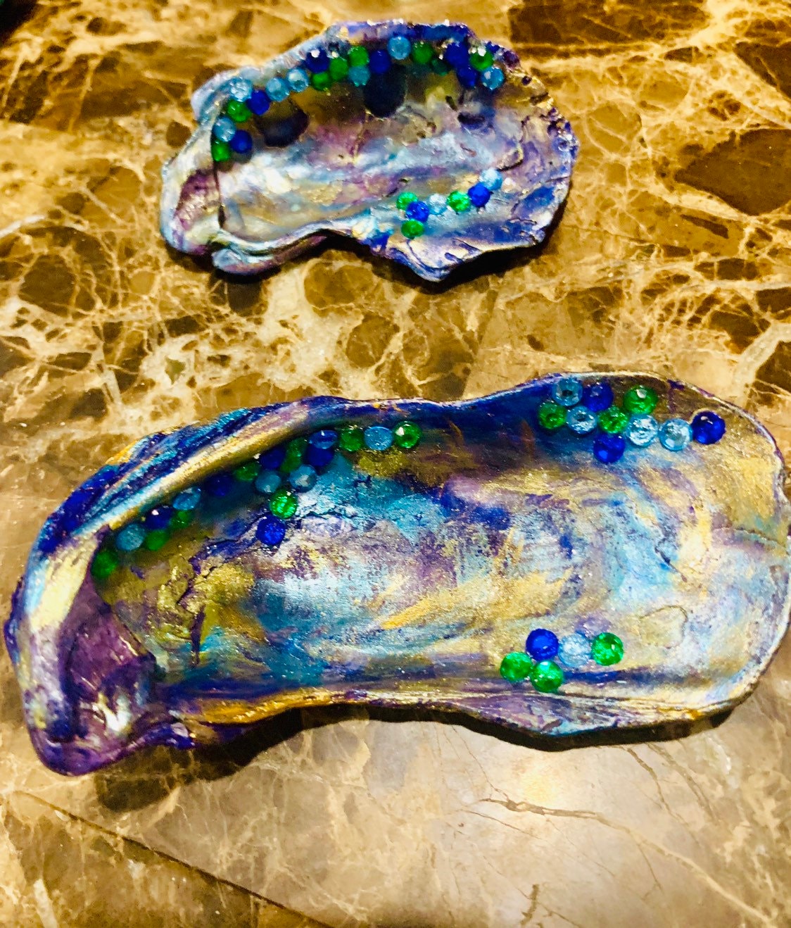 Oyster Shell/bling/peacock/rhinestones/coastal Decor/bridal - Etsy