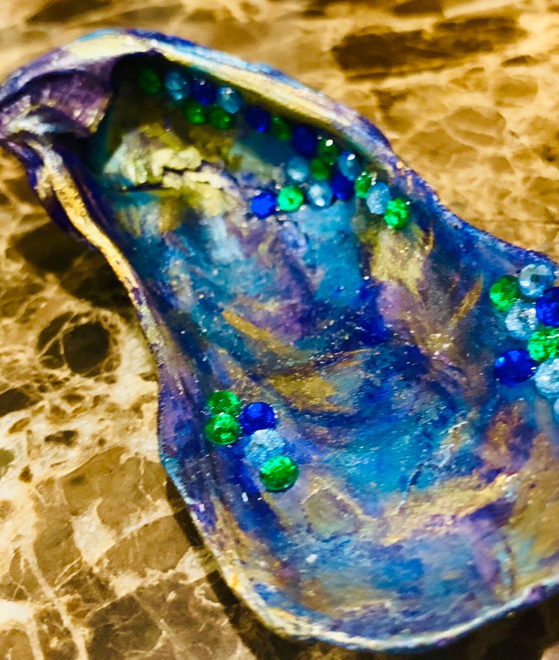 Oyster Shell/bling/peacock/rhinestones/coastal Decor/bridal - Etsy