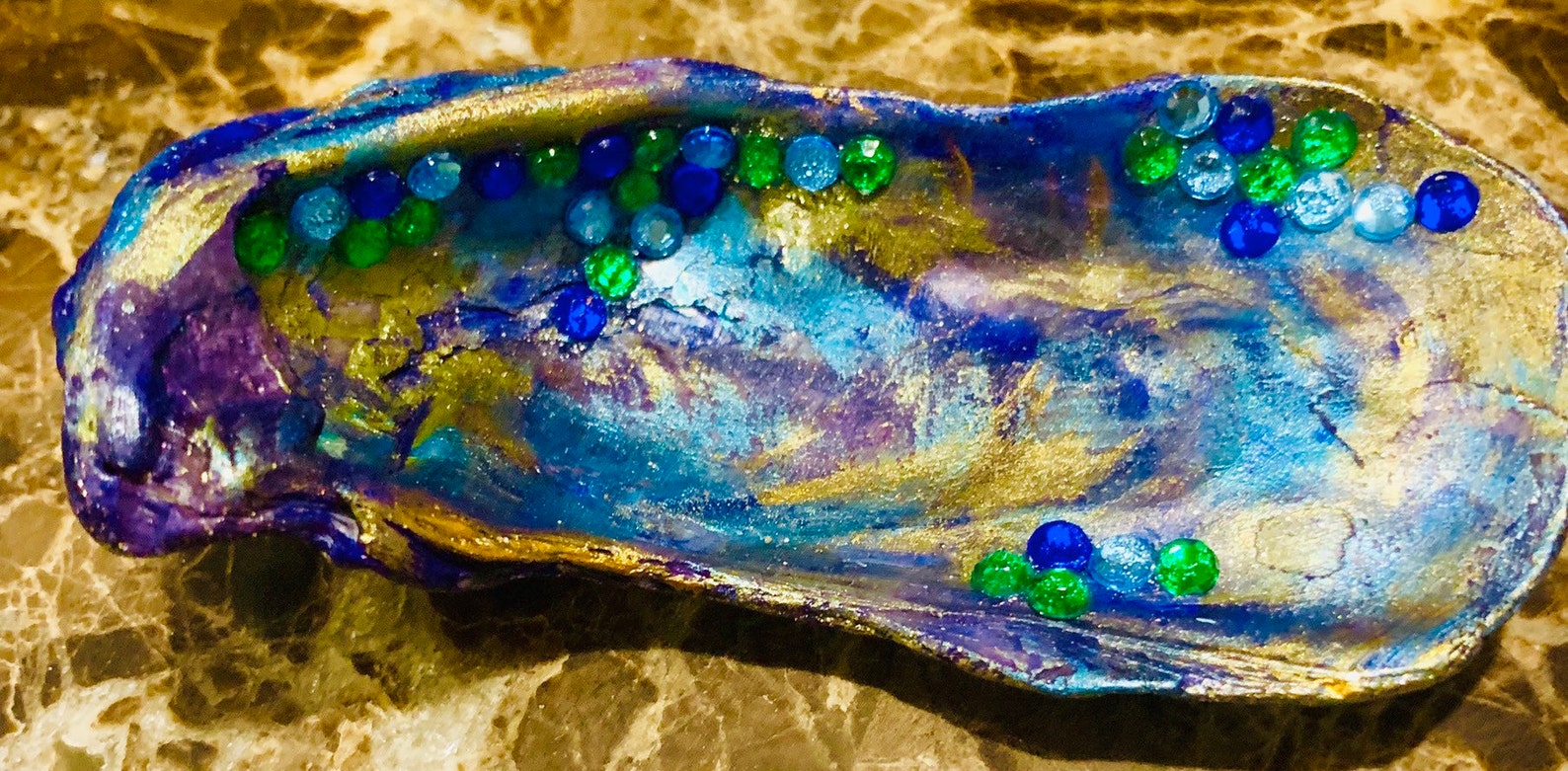 Oyster Shell/bling/peacock/rhinestones/coastal Decor/bridal - Etsy