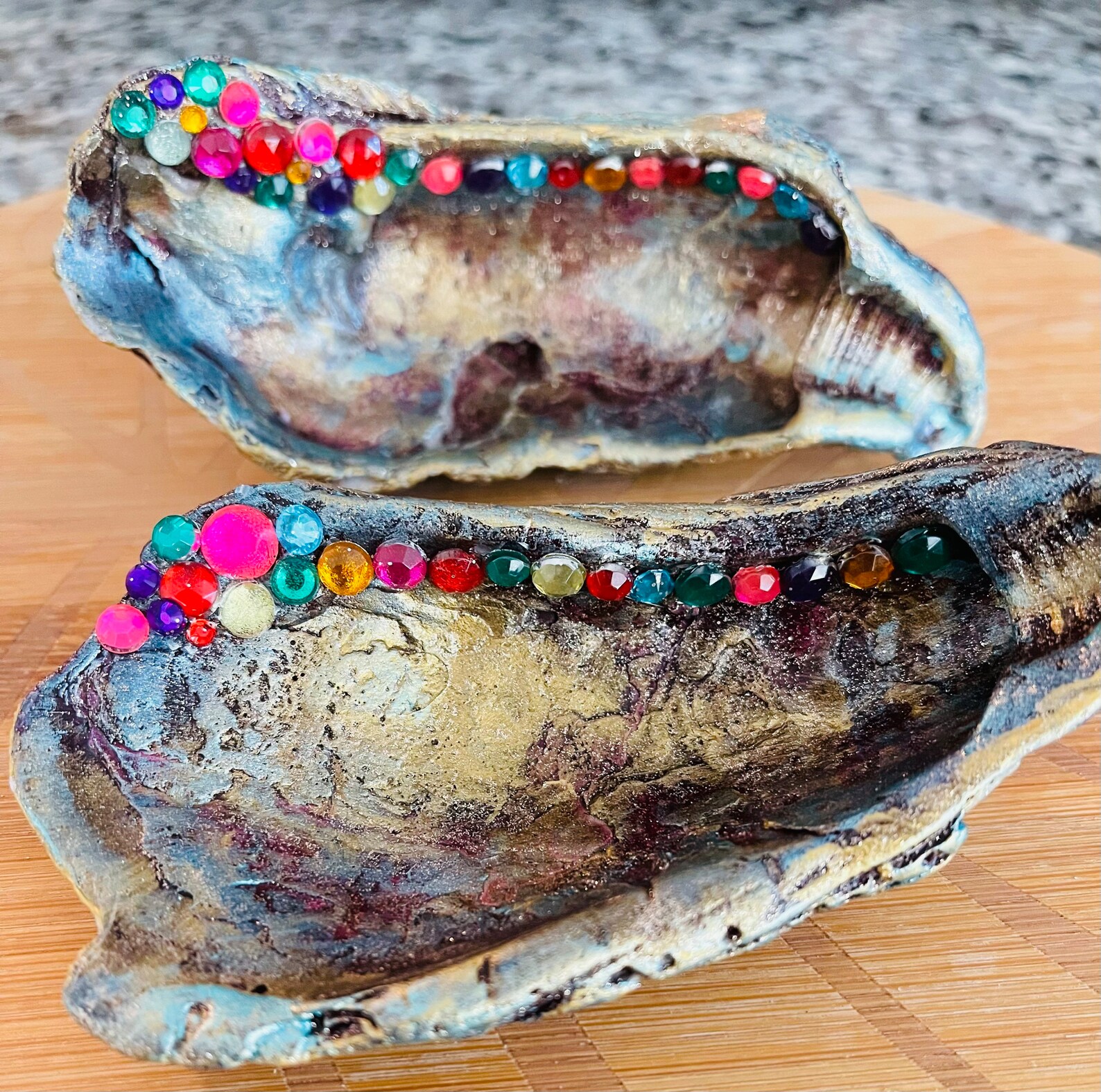 Oyster Shell/bling/peacock/rhinestones/coastal Decor/bridal - Etsy