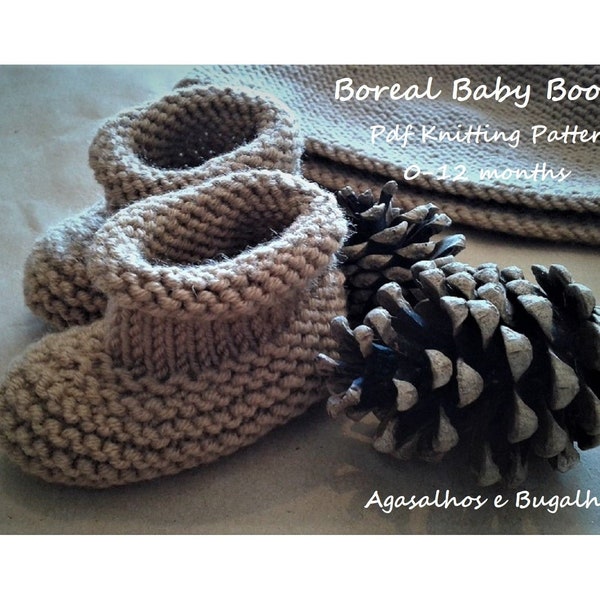 PDF Knitting Pattern | Boreal Baby Booties Knitting Pattern | 0-12 months