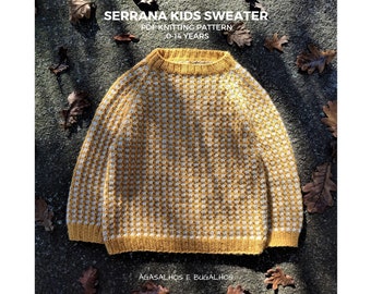 Serrana Kids Sweater Knitting Pattern | Top Down Sweater | Kids Sweater Pattern | PDF Knitting Pattern | 0-14 years