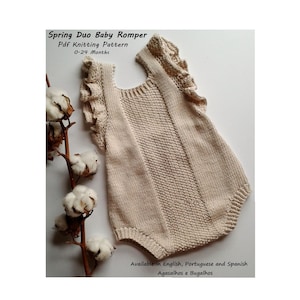 Spring Duo Baby Romper Knitting Pattern | Baby Romper | PDF Knitting Pattern |  0-24 months