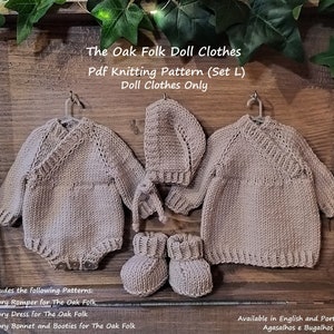 PDF Knitting Pattern | Clothes for The Oak Folk Doll Set L | Doll Clothes Pattern (English and Portuguese)