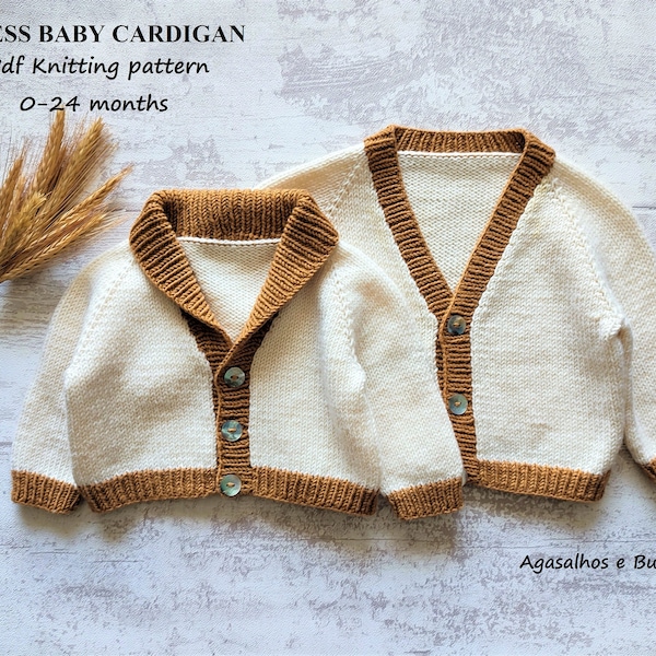 Caress Baby Cardigan Knitting Pattern | Top Down Cardigan | Baby Coat Pattern | PDF Knitting Pattern | 0-24 Months